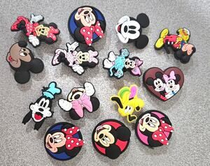 Disney Mickey & Minnie Mouse Shoe Charms 14 Pieces Mixed Lot NWOTS